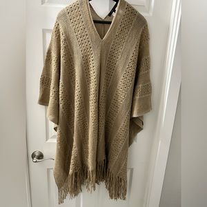 BCBGMAXAZRIA Tan Poncho, One Size